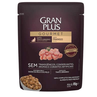 Ração Úmida Granplus Sache Gato Trato Urinário Frango 85g
