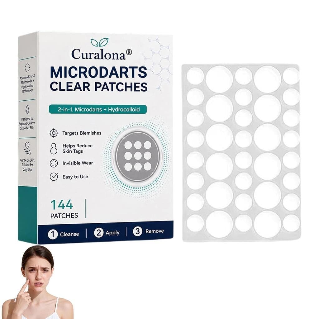 TLOPA Curalona 2 em 1 Microdardos e Adesivo Hidrocoloide, Novos Adesivos para Acne com Microdardos 2026, Adesivos Transp