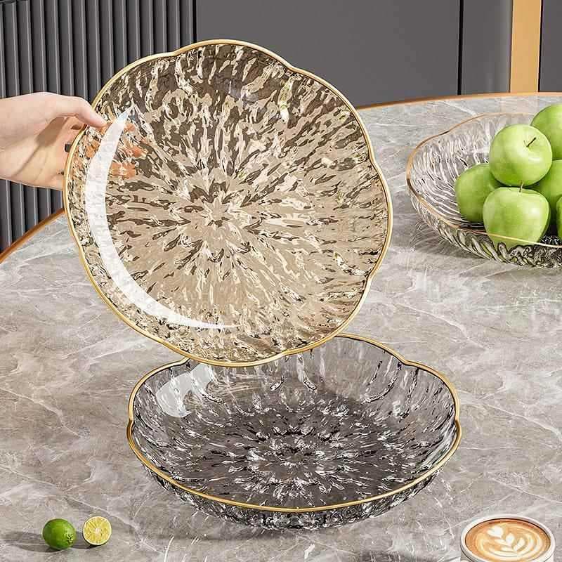 Prato de frutas doméstico 2026 novo estilo folha de lótus sala de estar mesa de café dreno de pé alto cesta de frutas lu