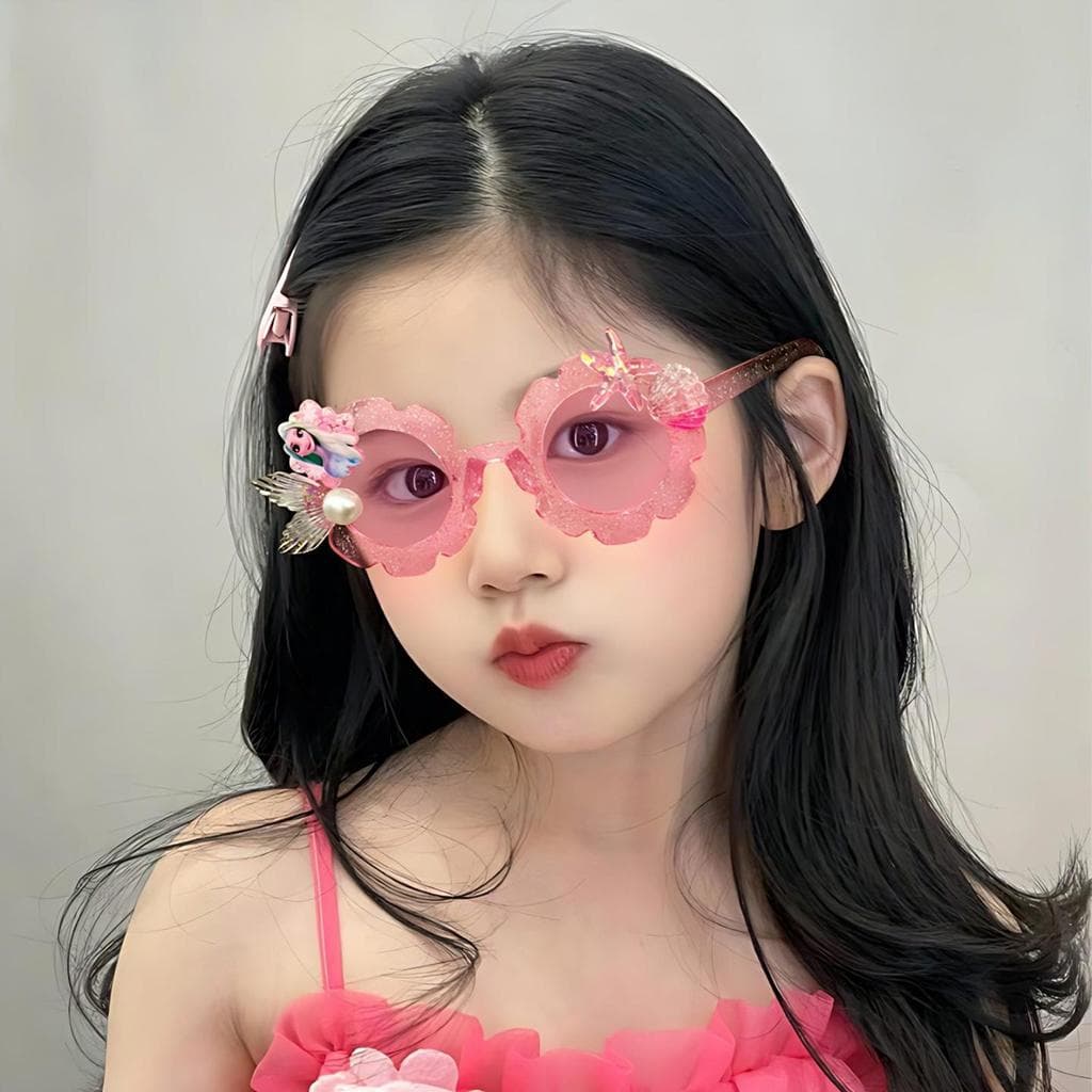 Crianças óculos bonito princesa sereia elementos de concha óculos de sol moda do bebê óculos de sol Y101 olho de gato qu