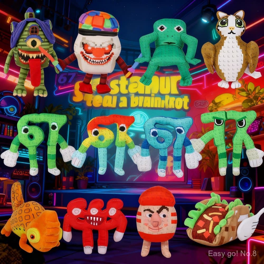 67 sahur Plushies-Roubar Um Personagem Do Jogo Da Coleção Brainrot Brinquedos De Pelúcia , Boneca De Travesseiro Colecio