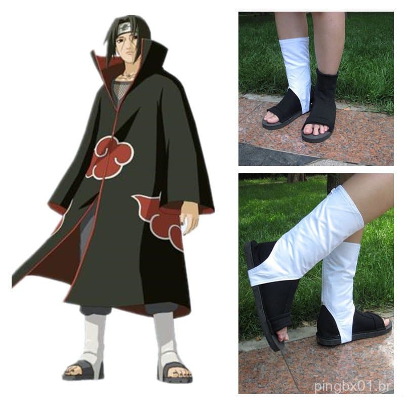 Sapatos de Cosplay Naruto Akatsuki Nanja para Halloween e Festa de Natal, Sandálias, Botas, Chinelos QN4J