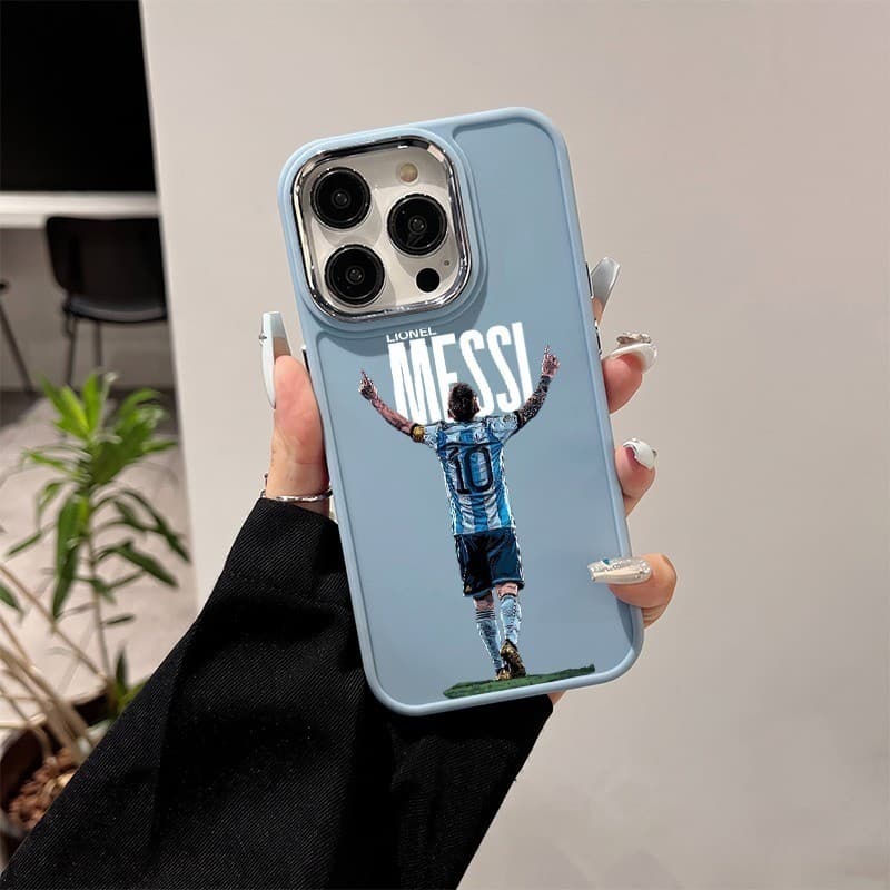 Capinha de TPU cromado impacto-Messi camisa 10 Para iPhone 11 12 13 PRO 14 15 Pro Max 16 E 17 Plus XR
