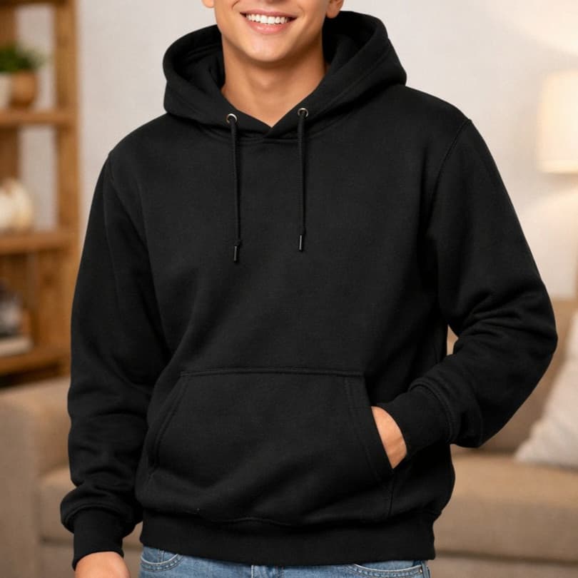 Casaco Masculino Liso Flanelado Premium com Capuz Quente e Estiloso