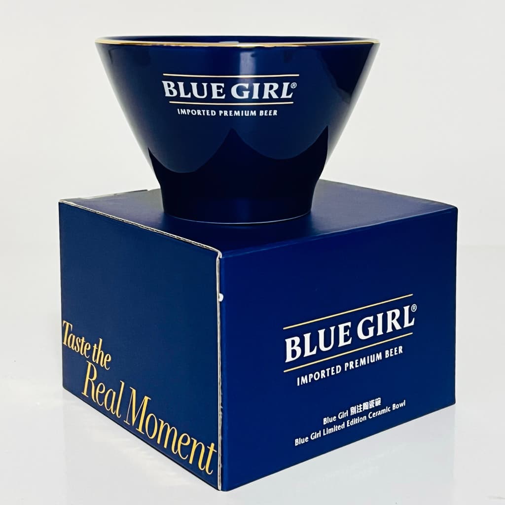 Lanmei caneca de cerveja tigela de cerâmica não nota versão azul menina clássico moda porcelana tigela coleção Boutique