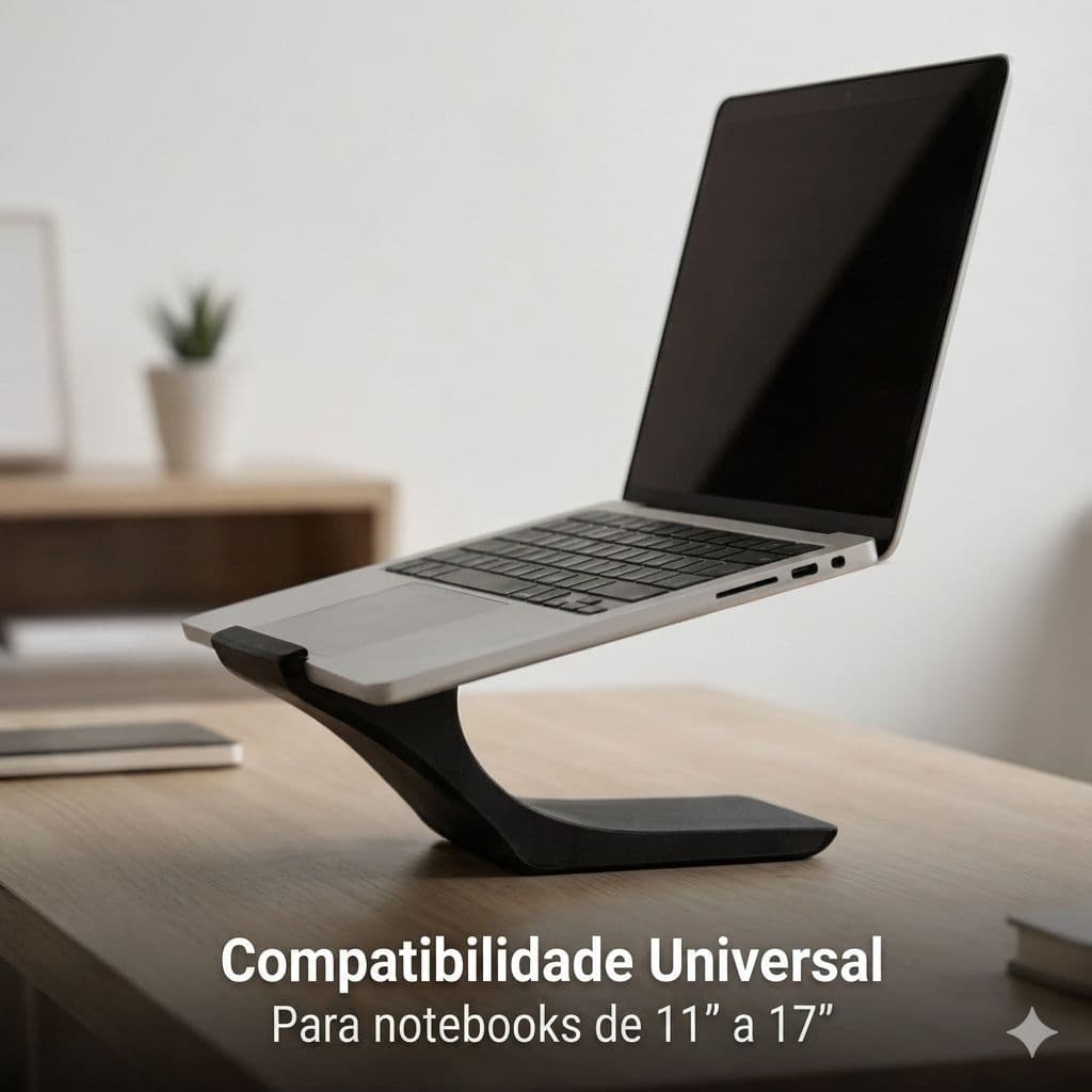 Suporte de  Notebook Universal e Ergonômico de 11a17  Pol compatível C/ DELL,APLLE , SAMSUNG, HP