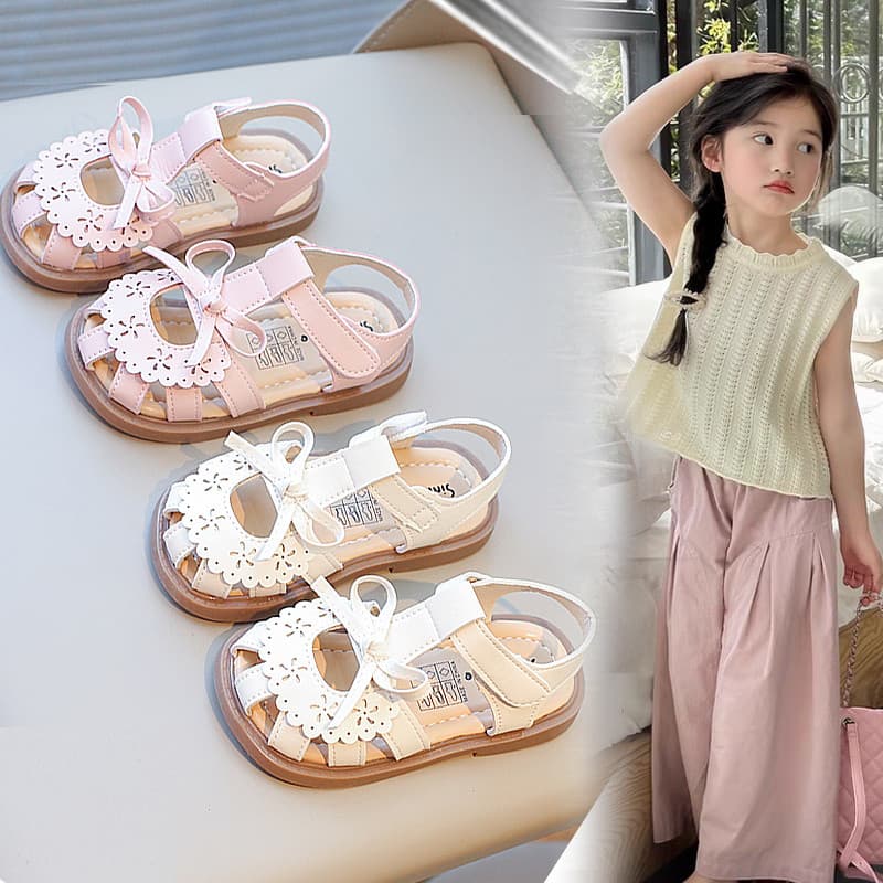 Sandálias femininas para bebês, sapatos de princesa para meninas, sola macia, verão, novo estilo, sapatos de bebê de 1 a