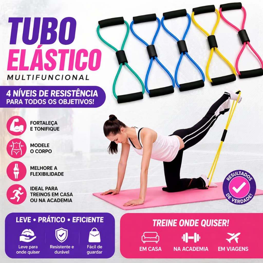 Elástico Tensão Exercício Treino / Casa Ombro Braço Glúteos