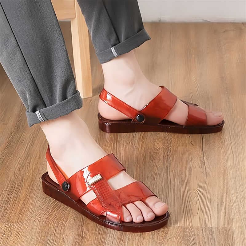 Sandálias masculinas de verão sapatos de praia plástico cristal geléia sapatos antiderrapante resistente ao desgaste res