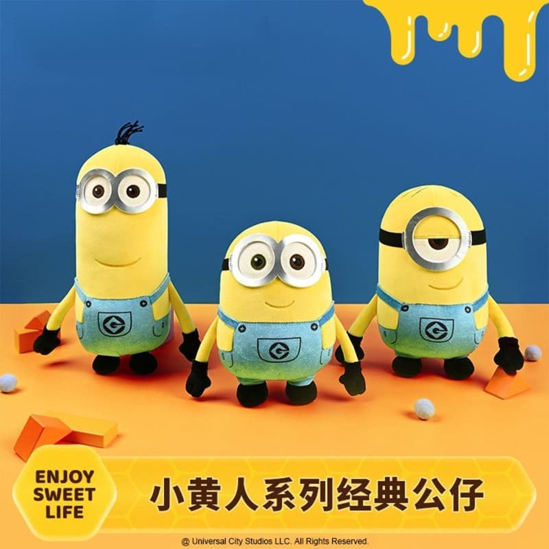 [Autêntico] Brinquedos de Pelúcia da Série Minions, Chaveiro Fofo do Bob Minion, Adorável Boneco de Pelúcia do Kevin, Me