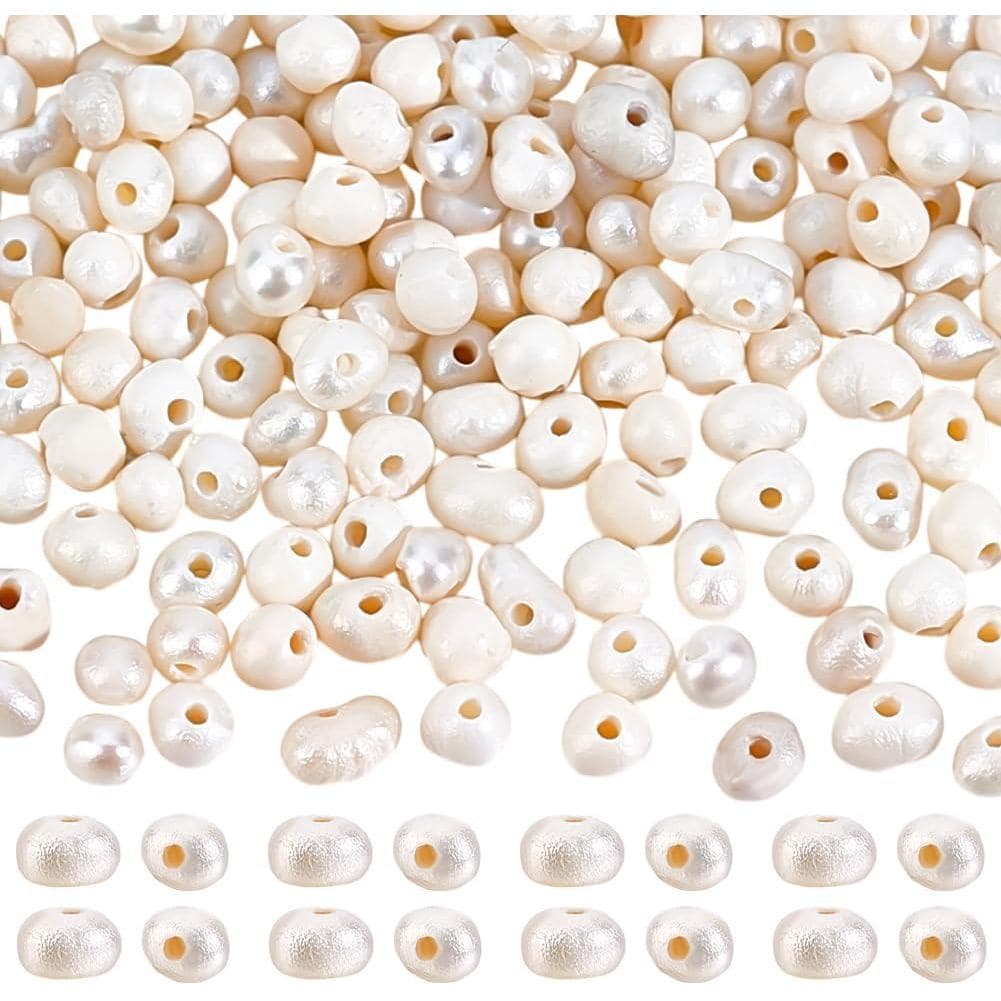 PH PandaHall 200 peças de Pérolas de Água Doce, Pérolas em Forma de Batata de 1,5~2mm, Pequenas Pérolas Naturais Soltas