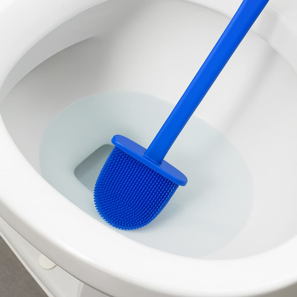 Escova Sanitária Silicone Limpeza Vaso Sanitário Lava Bacia Banheiro Remove Sujeira
