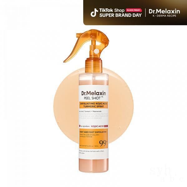 [Dr.melaxinOficial] Peelshotkeratincarekojicacacidturmericspray200mlfórmula esfoliante para limpeza de poros e reparação