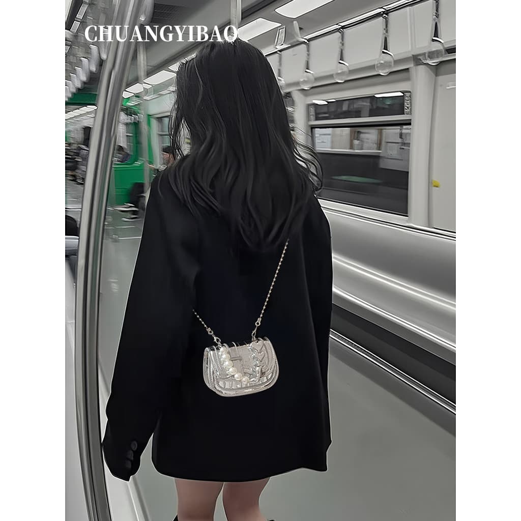 Bolsa bolsa feminina High-End nicho pérola corrente sela saco feminino 2025 estilo Designer mesmo estilo outono inverno