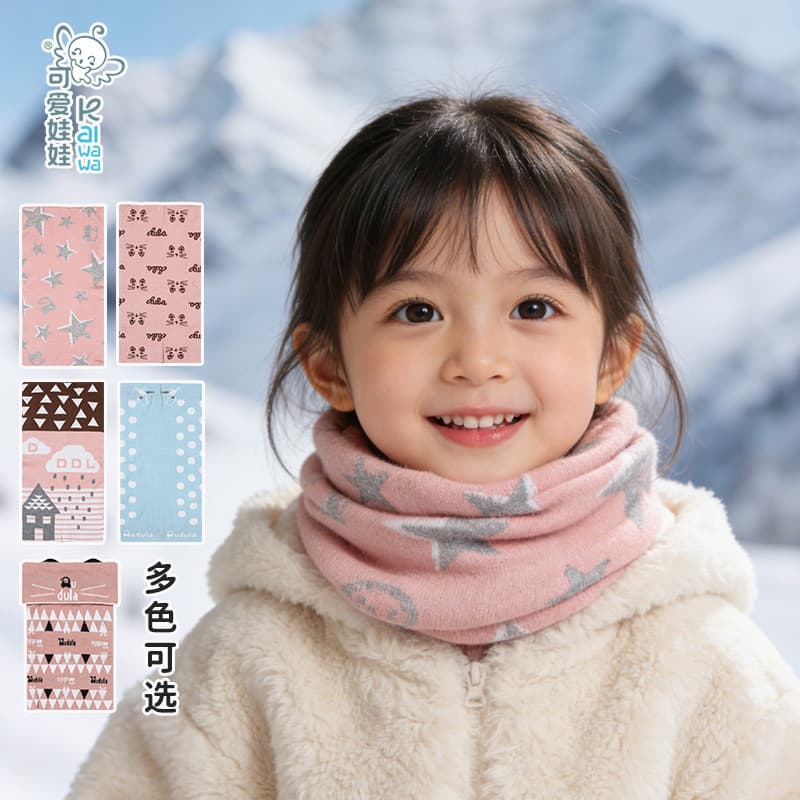 Doodle inverno bebê gola quente crianças à prova de vento à prova de frio cachecol meninas pulôver cachecol meninas cola
