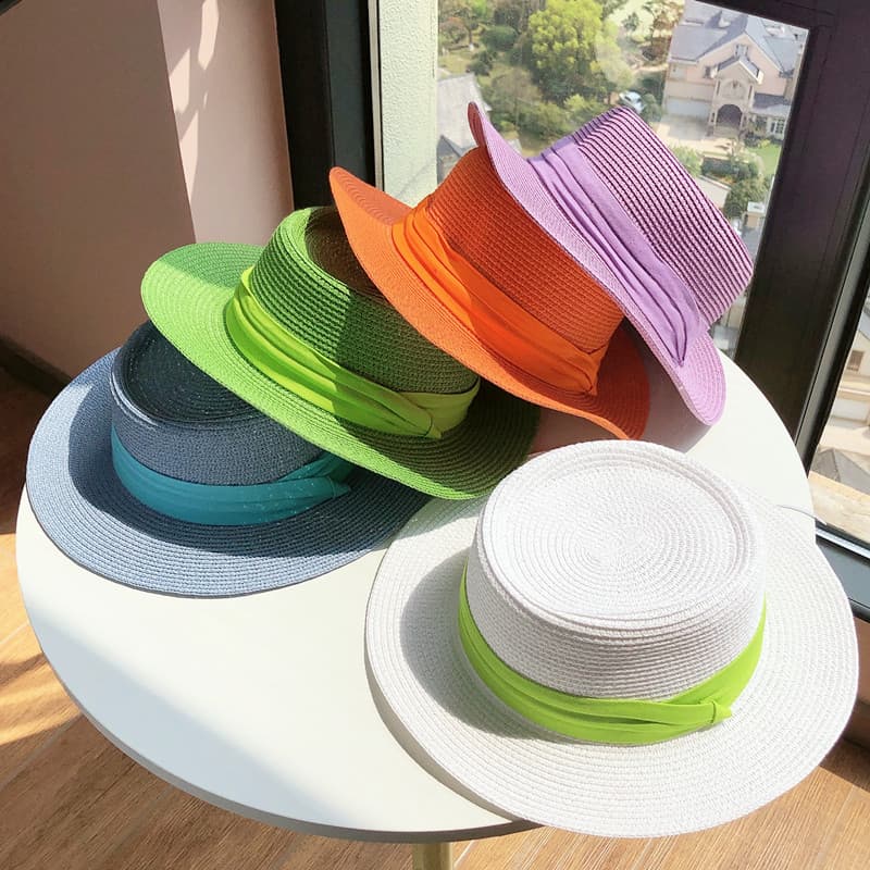 2025 primavera verão novo estilo chapéu de sol de topo plano grande aba larga moda tendência cúpula senhoras com acessór