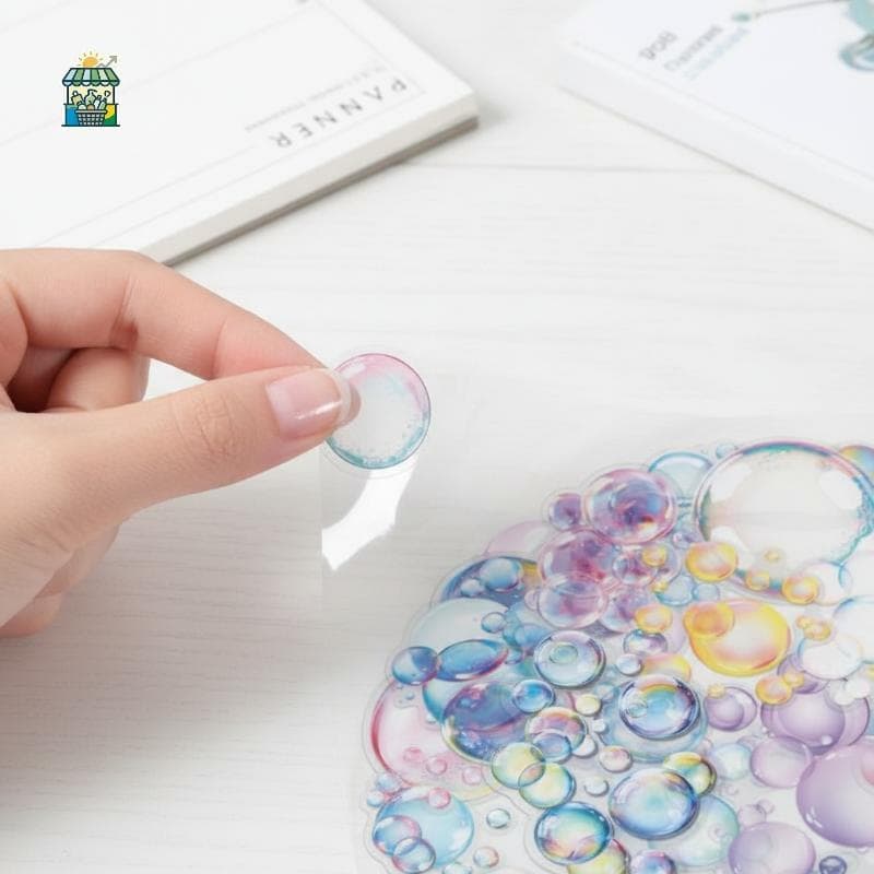 2 Pçs Destacável Iridescente Bolha Parede Stiers À Prova Dwaterproof Água Decalques Coloridos Para Sala De Estar Berçári