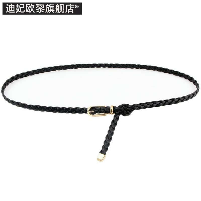 Versão coreana moda tecido cinto fino corrente de cintura senhoras vestido decorativo camisola cinto simples All-Match c