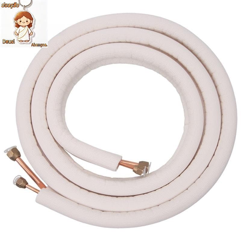 Par De Ar Condicionado De 3 Metros , Tubo De Bobina , 1/4 Pol . 3/8 , Conjunto De Fio De Linha De Alumínio Isolado , Peç