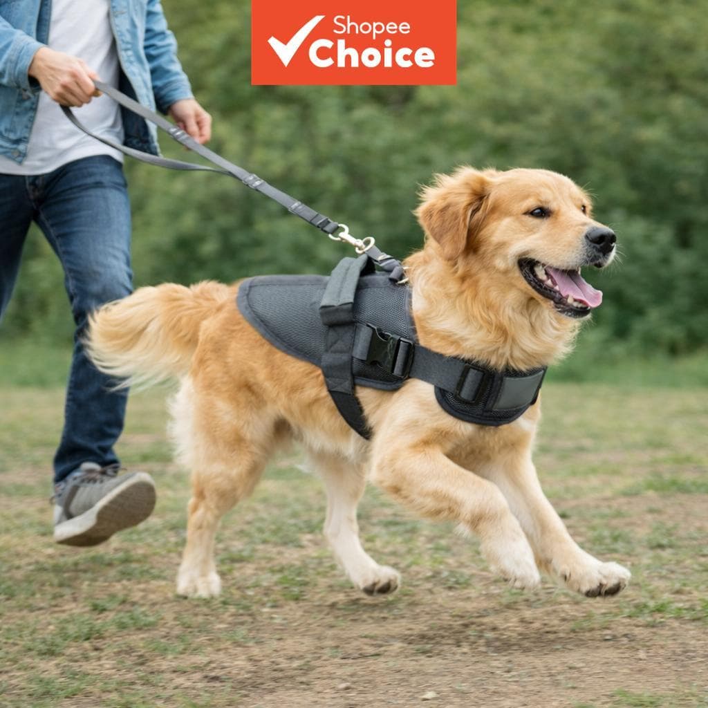 Trela para colete canino com tecido refletivo noturno respirável de alta densidade para uso externo