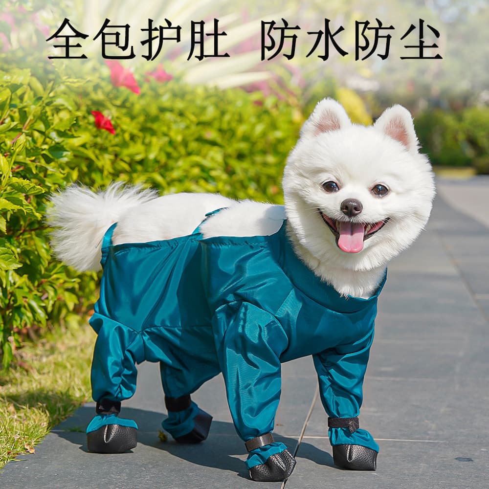Pet Outing capa barriga macacão pernas calças anti-poeira cão andando roupas anti-sujo Bichon cão filhote de cachorro ch