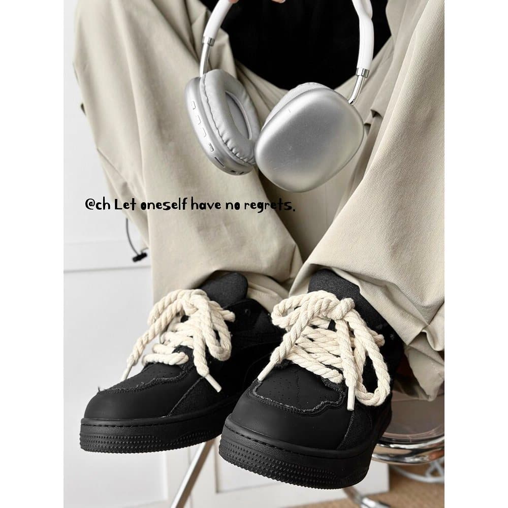 BBF tênis masculino feminino nicho preto Samurai primavera sapatos masculinos de sola grossa nacional na moda pão sapato