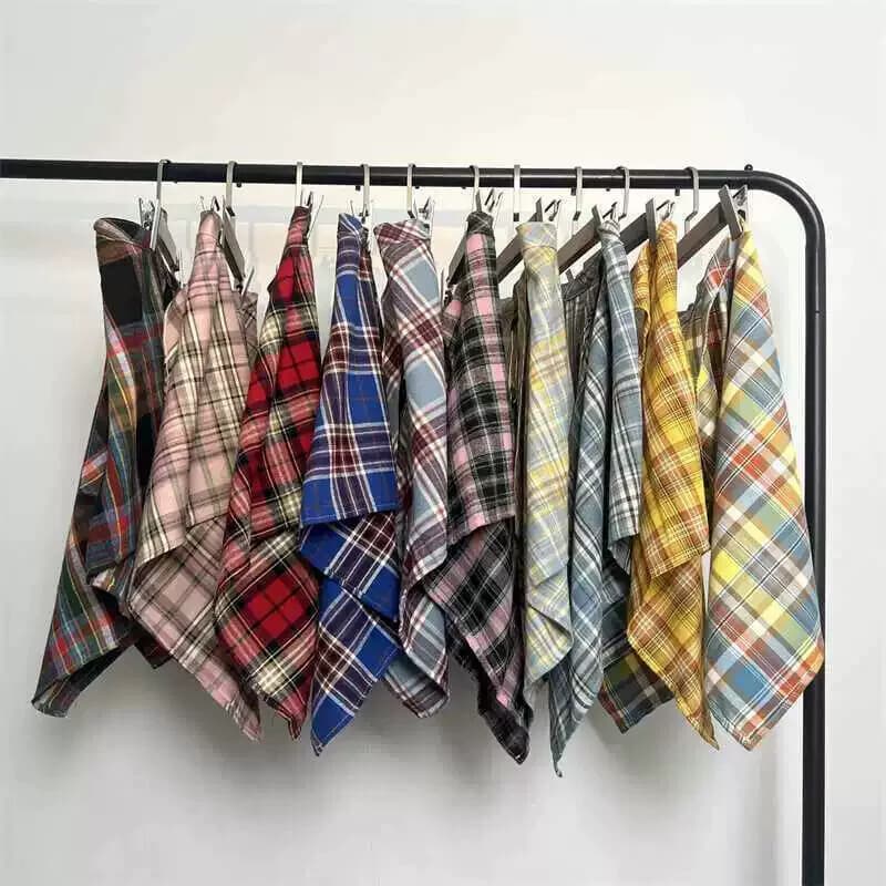 P saia xadrez cortina saia cortina Jeans peido cortina em camadas High-End peido cortina calças outono inverno combinand