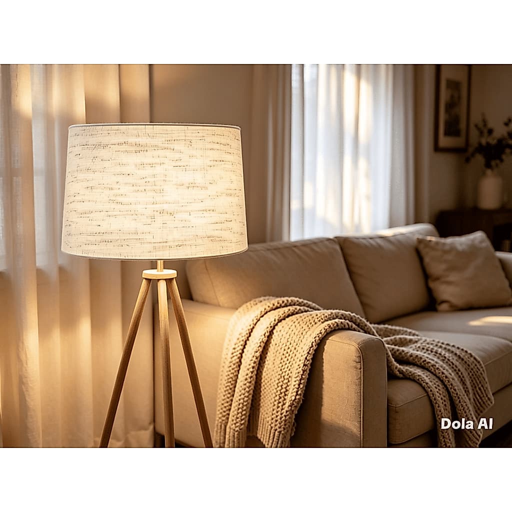 Cúpula Linho Claro 40x40x22cm Cilíndrica E27 – para Abajur, Pendente e Luminária