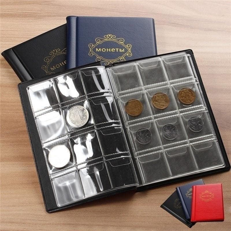 120 Porta Moedas 4 Cores Colecionando Coleção Armazenamento Dinheiro Penny Livro Álbum Bolsos