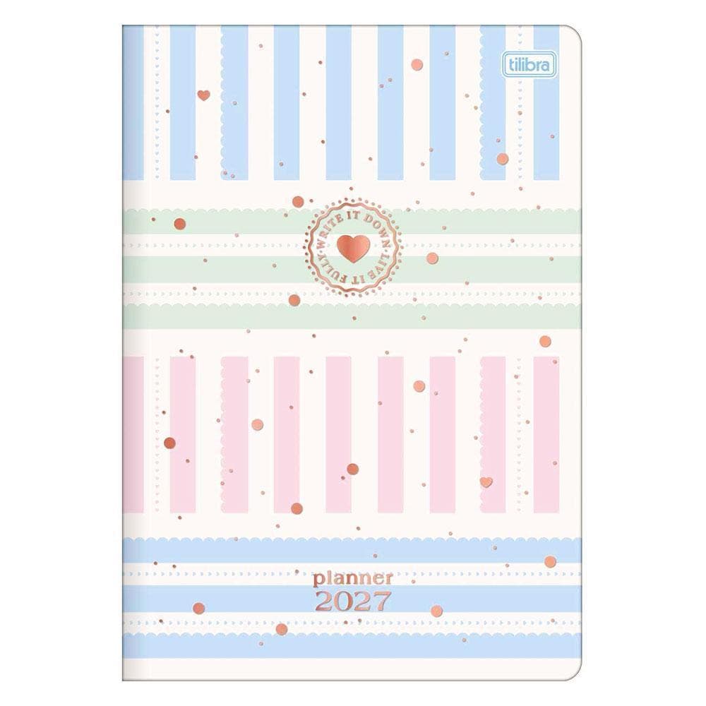 Agenda Planner Soho 2027 Grampeado 20 Folhas Faixas - Tilibra
