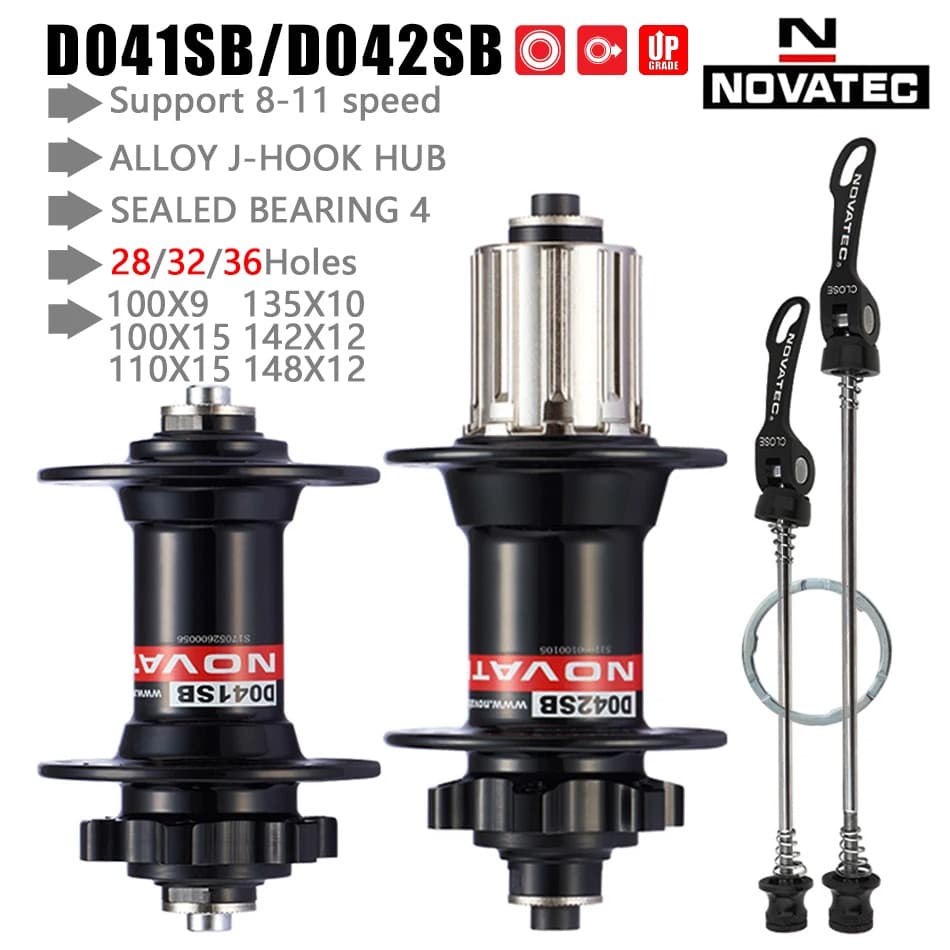 NOVATEC Mountain Bike Hub D041SB D042SB 32/36 Furos Mtb Bucha Para 8/9/10/11 Velocidade Cubo De Freio A Disco Cubos 32H