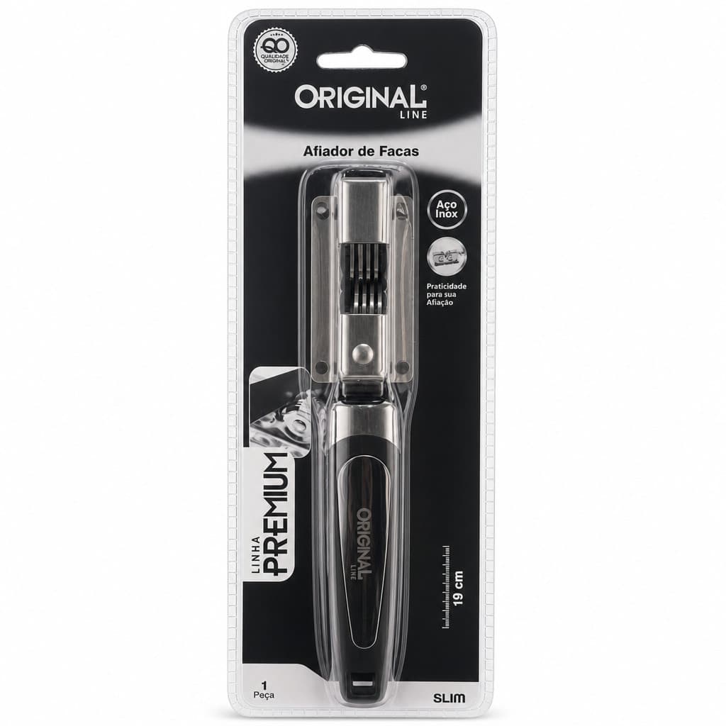 Afiador de Facas Manual Original Line Aço Inox 19cm