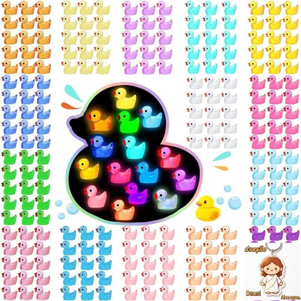 10 ~ 100 Mini Patos de Resina Brilhantes Patinhos que Brilham no Escuro Adequados para Decorações de Jardim Micro Paisag