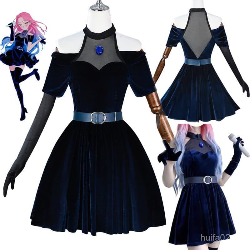 Fantasia de Cosplay Anime Alien Palco Mizi, Saia de Veludo, Vestido Feminino, Uniforme para Festa de Halloween e Apresen