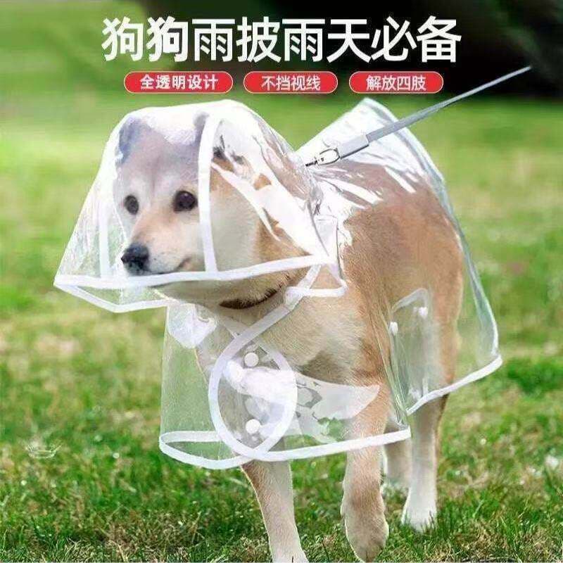 Capa de chuva para cachorro, pelúcia dedicada, médio e pequeno, Shiba Inu, Poncho transparente, à prova d'água, Corgi, r