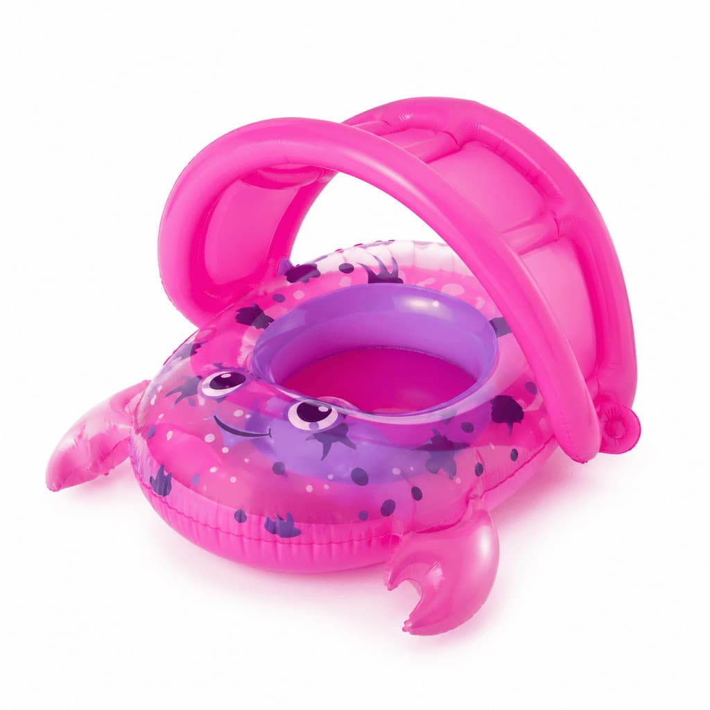 Bote Infantil Caranguejo Rosa Bebê Piscina 6 A 18 Meses