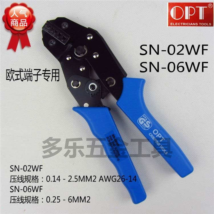 Alicate de crimpagem tipo catraca OPT importado de Taiwan Alicate de crimpagem SN-02WF SN-06WF Terminal de estilo europe
