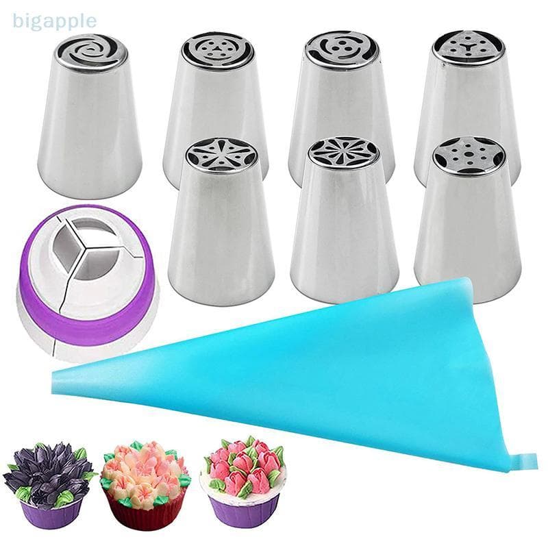 (big88apple) 7/11 Pçs/Set Russo Tulipa Confeiteiro Bicos De Tubulação De Aço Inoxidável Flor Creme Dicas De Pastelaria F