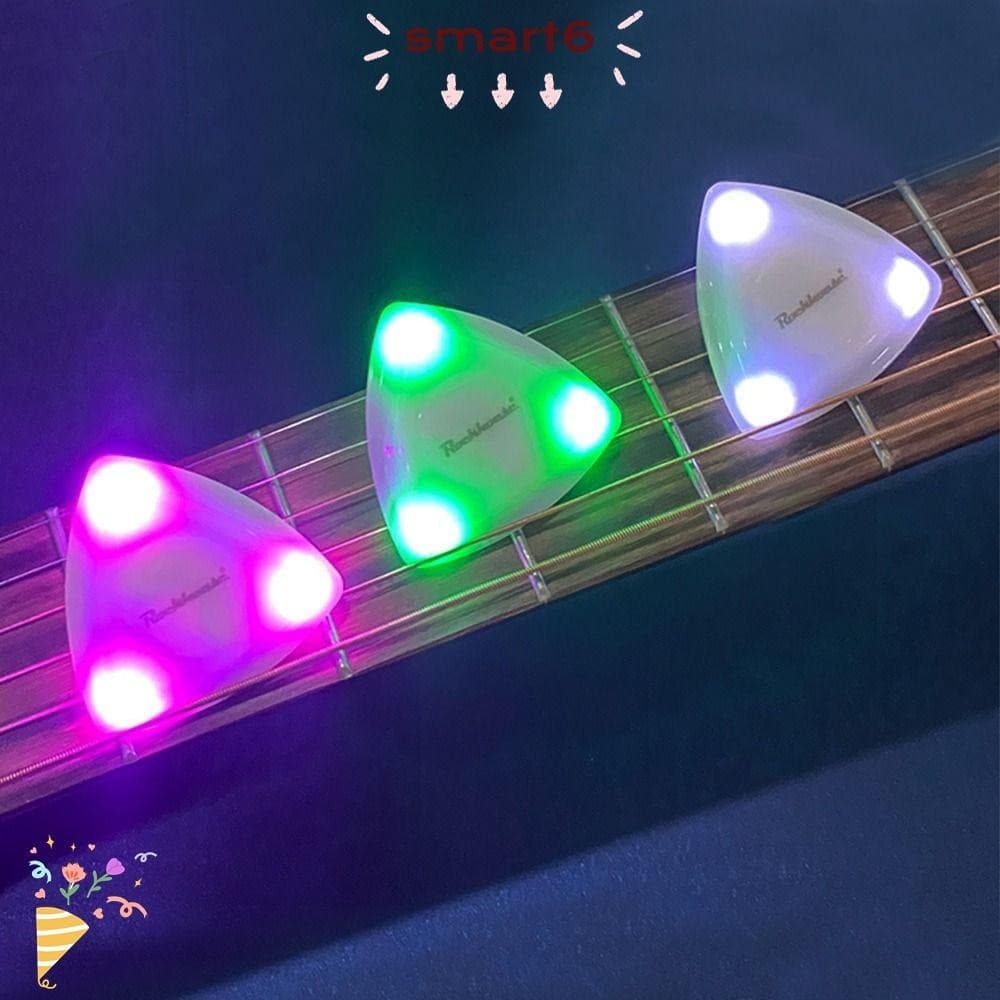 SMART6 Palhetas Brilhantes Acessório LED Luz Toque Elétrico Baixo Luminoso