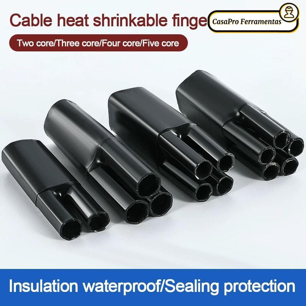 Manga De Isolamento SUNSHINY , Tubo Envoltório Termo Retrátil À Prova D'água Preto , Com Protetor De Fio De Vedação De C