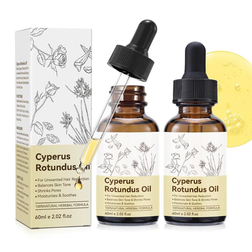 Óleo de Cyperus Rotundus, Pacote com 2 Unidades, Fórmula Natural para Reduzir o Crescimento de Pelos Indesejados, Equili
