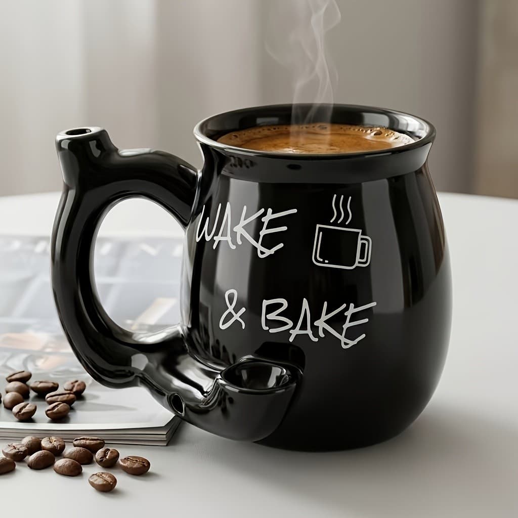 Xícara de café de cerâmica preta incrível