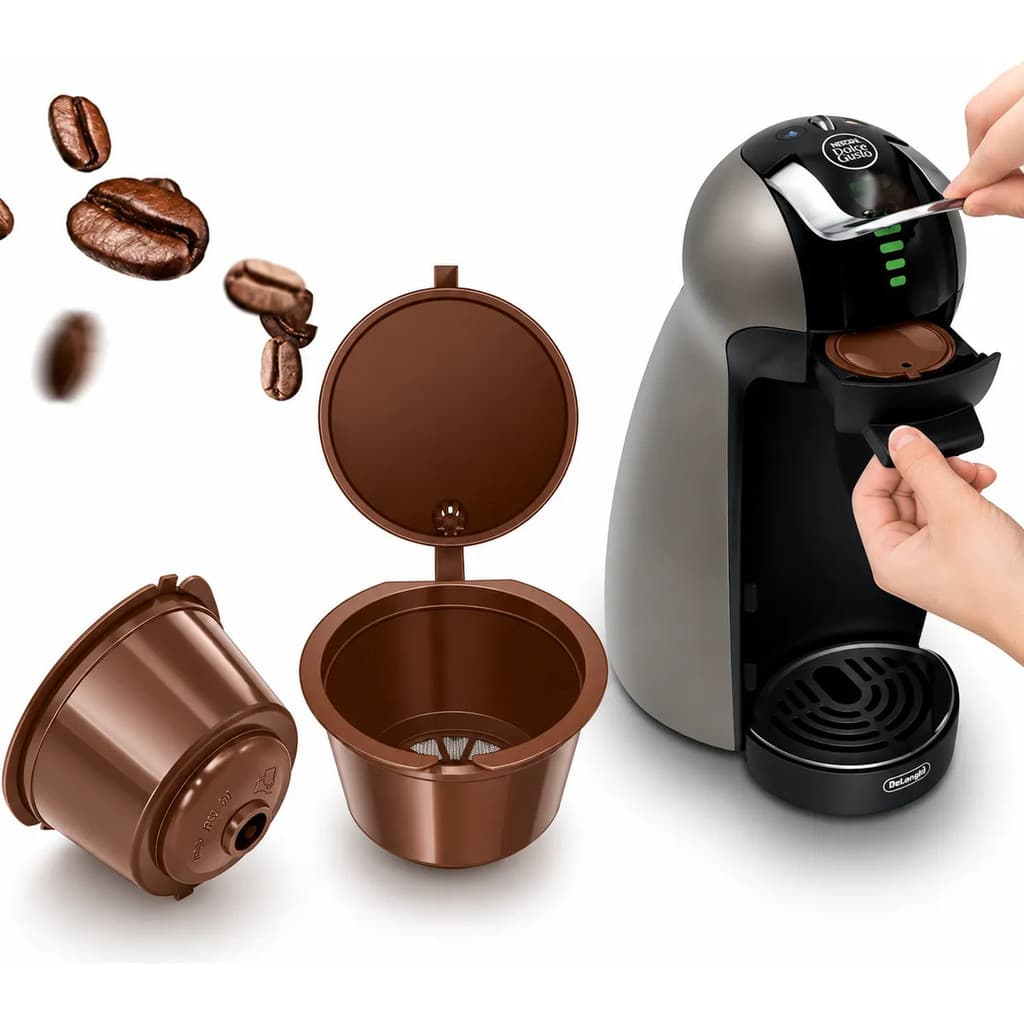 1 Und Cápsula Reutilizável Recarregável Lavável Compatível Dolce Gusto