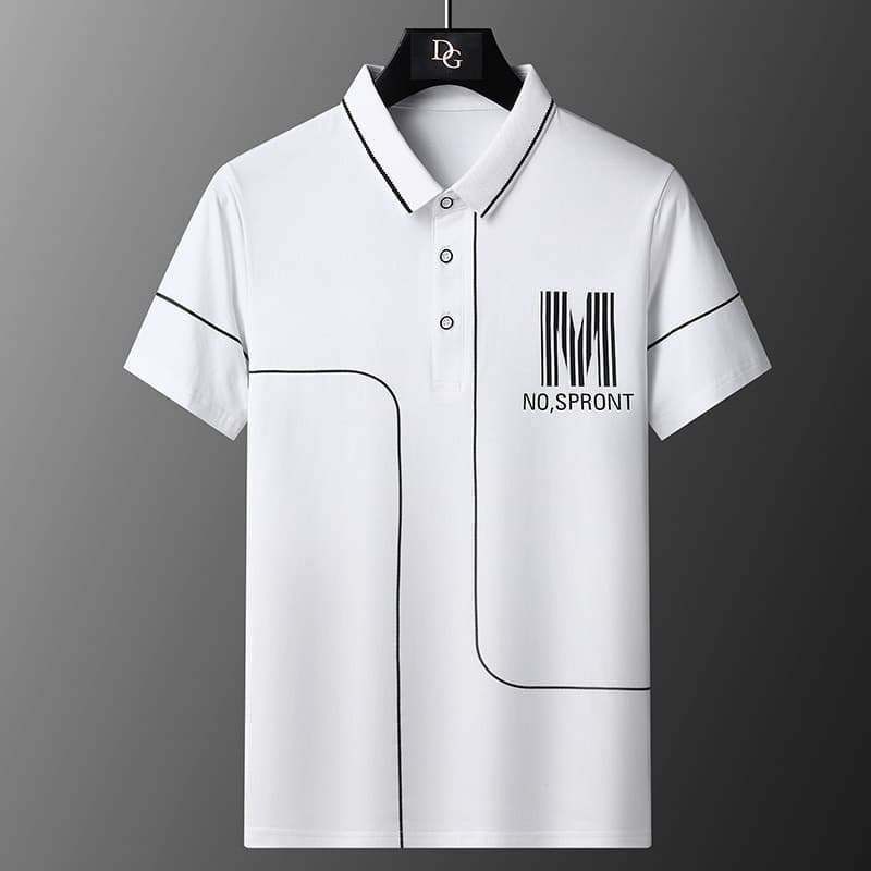 Hong Kong médico elegante moda masculina Casual camisa polo versão coreana simples lapela de manga curta camiseta na mod