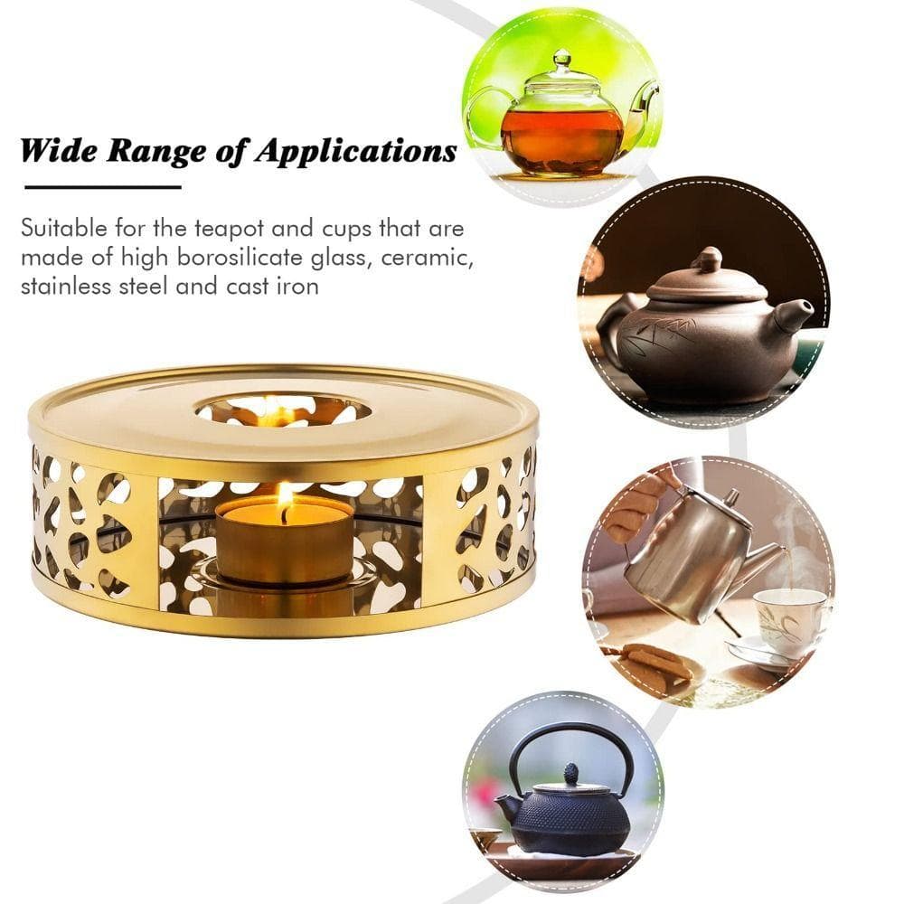 Aquecedor De Bule  , Base Aquecedora De Chá Com Design De Buraco De Oxigênio De Aço Inoxidável , Suporte Para Tea