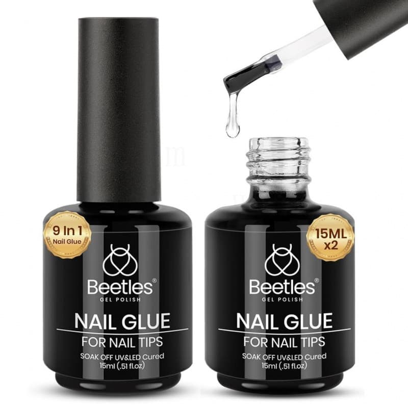 Esmalte em Gel Beetle9Combinação1Cola para Unhas de Gel para Pontas de Unhas Acrílicas Transparentes2Peças15ml Conjunto