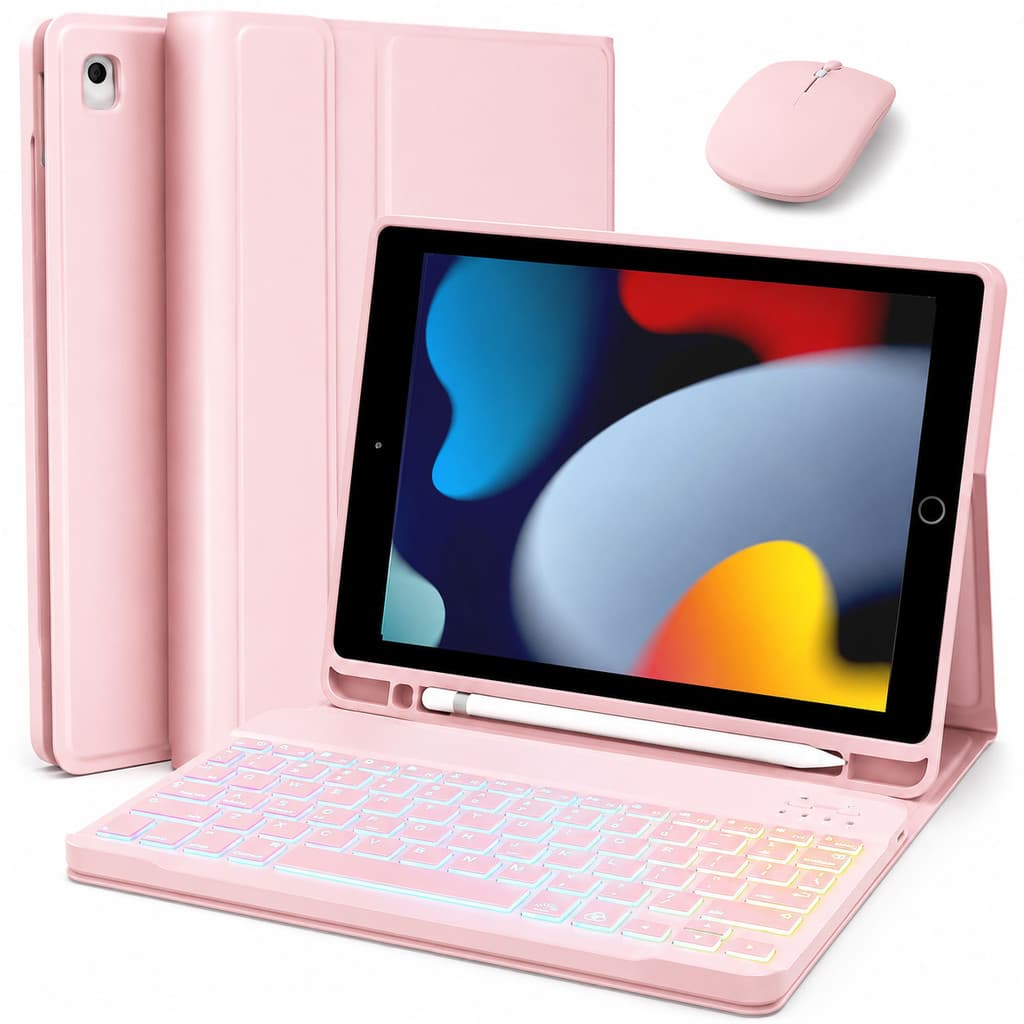 Kit Capa iPad Teclado Magnético ABNT2 Iluminado + Mouse 11 A16 10 9 Air3 Pro10.5 Air5 Air6 Air11 M2 M3
