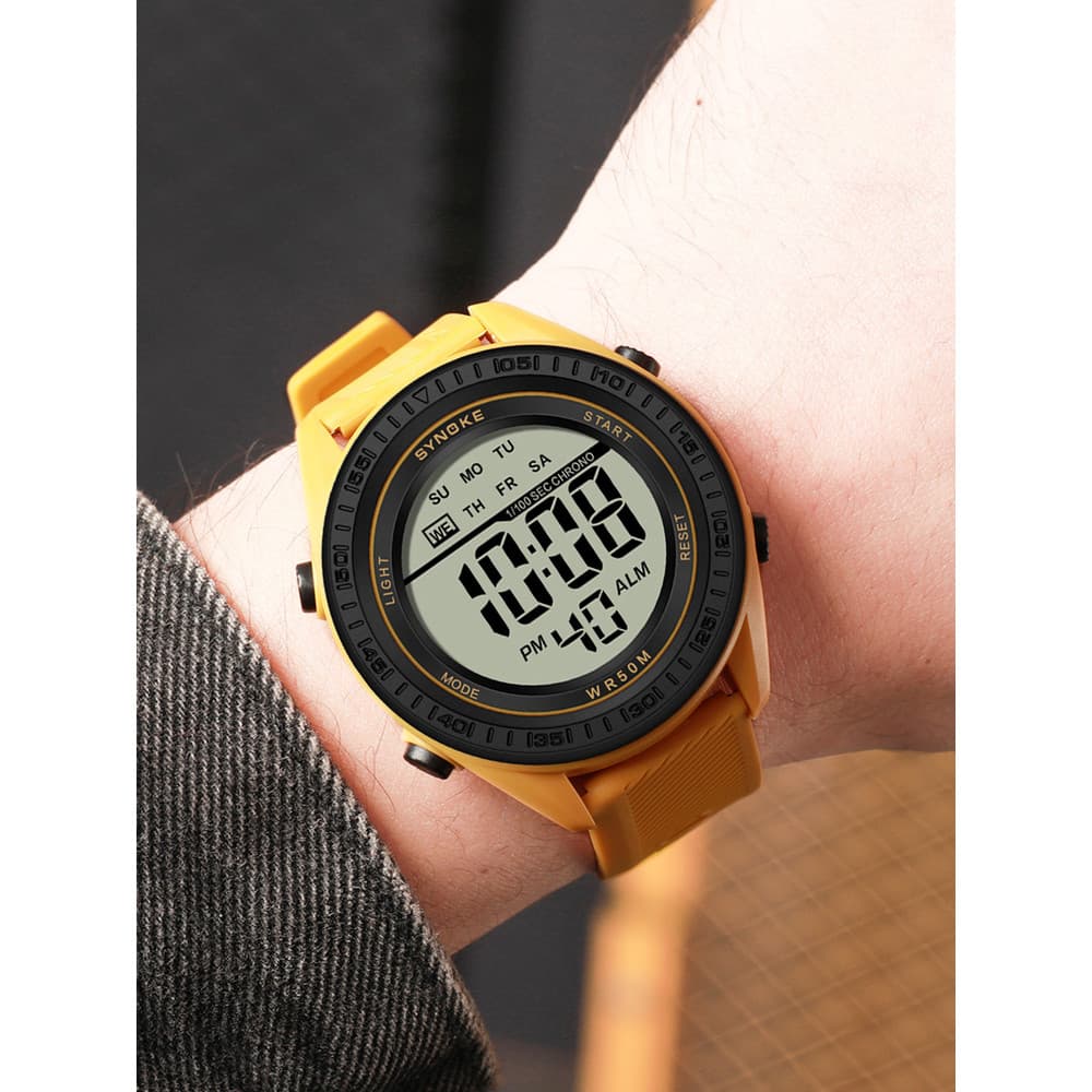 SYNOKE Moment Novo Produto Relógio Eletrônico Masculino Luminoso Estudante Moda Esportes Simples Multifuncional À Prova