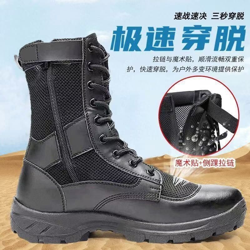 Ultra-leve verão Martin botas finas botas gerais respirável sapatos de segurança genuínos zíper sapatos de alta qualidad