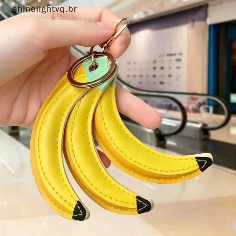 [shin] Pingente De Banana De Couro PU Fofo Com Chaveiros Cordões Para Decoração De Bolsa Cordão De Telefone Presente Mul